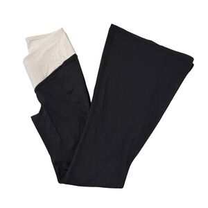 Fabletics pureluxe black and white crossover flare leggings - size XS